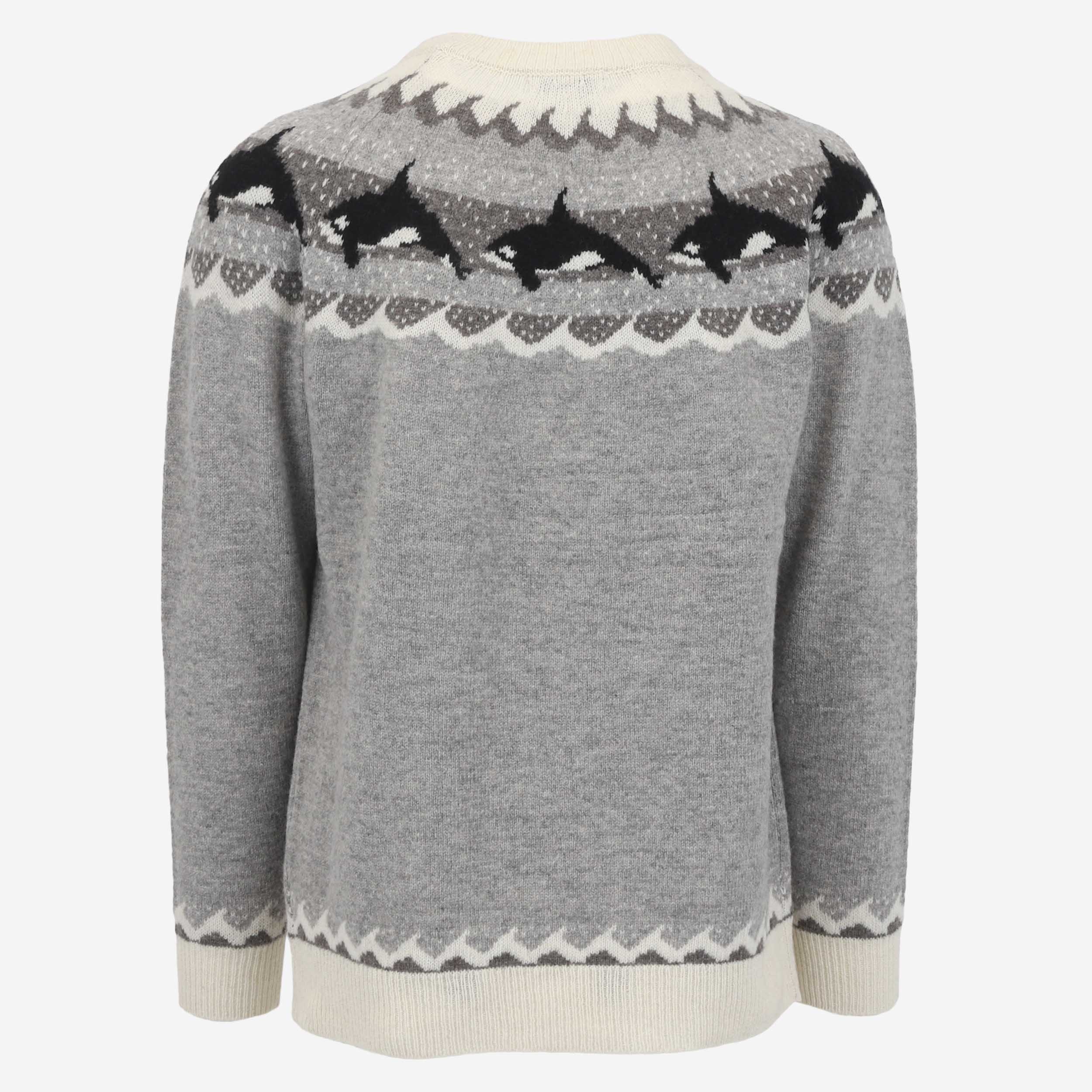 Hvalur wool pullover with orca design