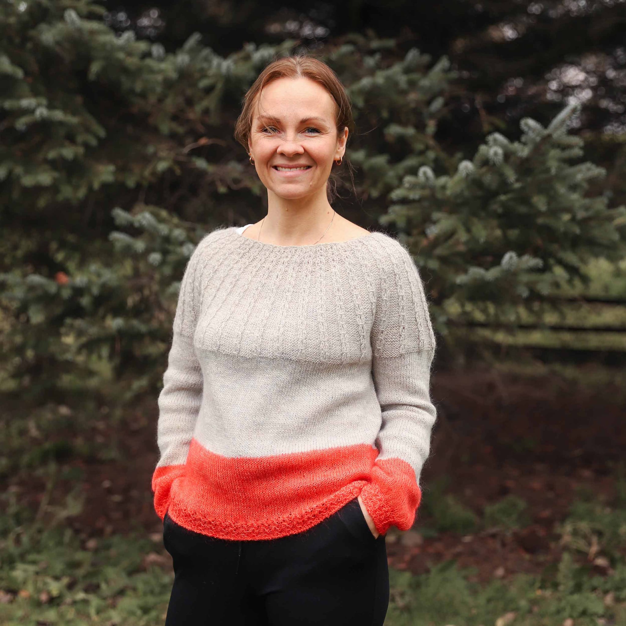 Perla adult sweater knitting pattern