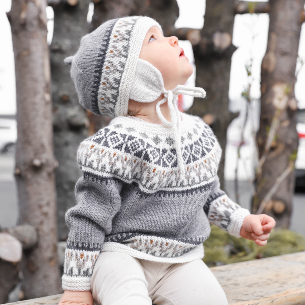 Ebba toddler sweater and hat knitting pattern