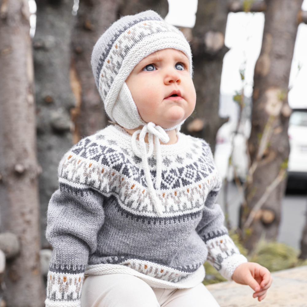 Ebba toddler sweater and hat knitting pattern