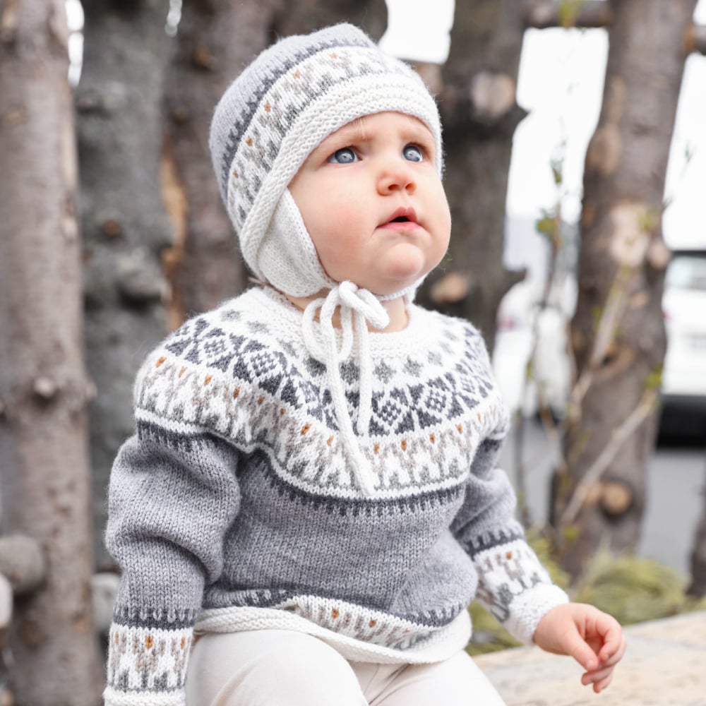 Ebba toddler sweater and hat knitting pattern
