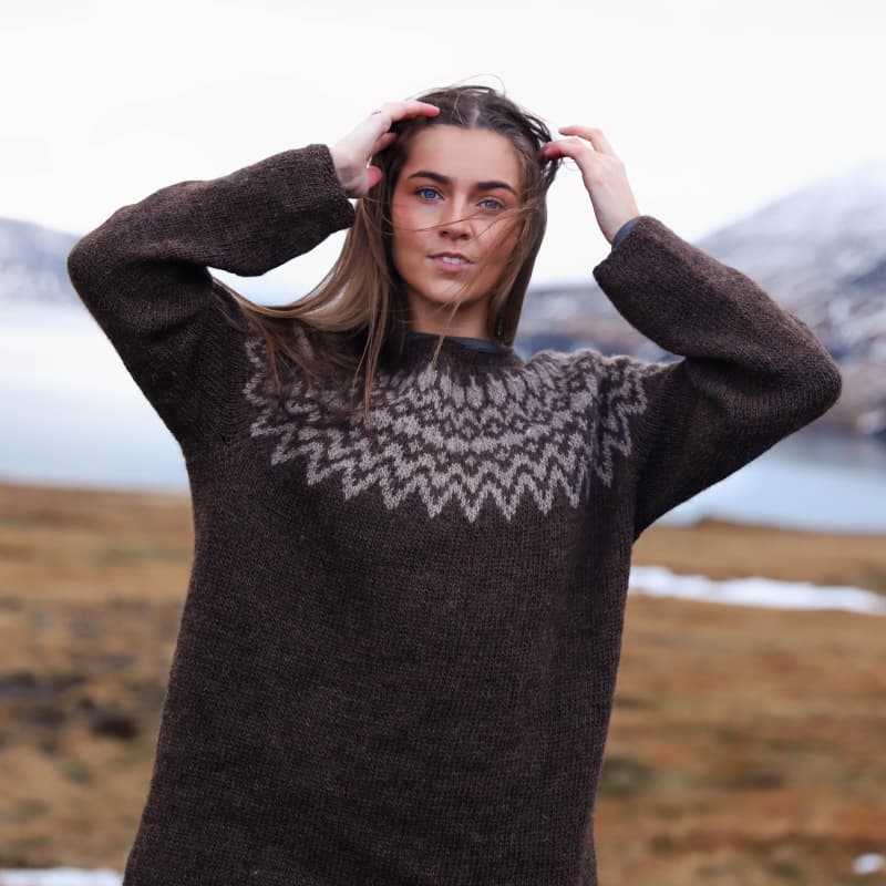 Kría peysa í yfirstærð prjónauppskrift