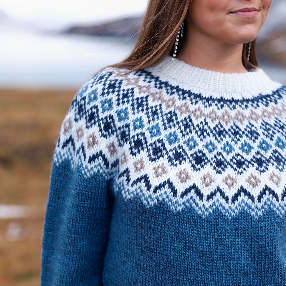 Lóa classic pattern sweater knitting pattern