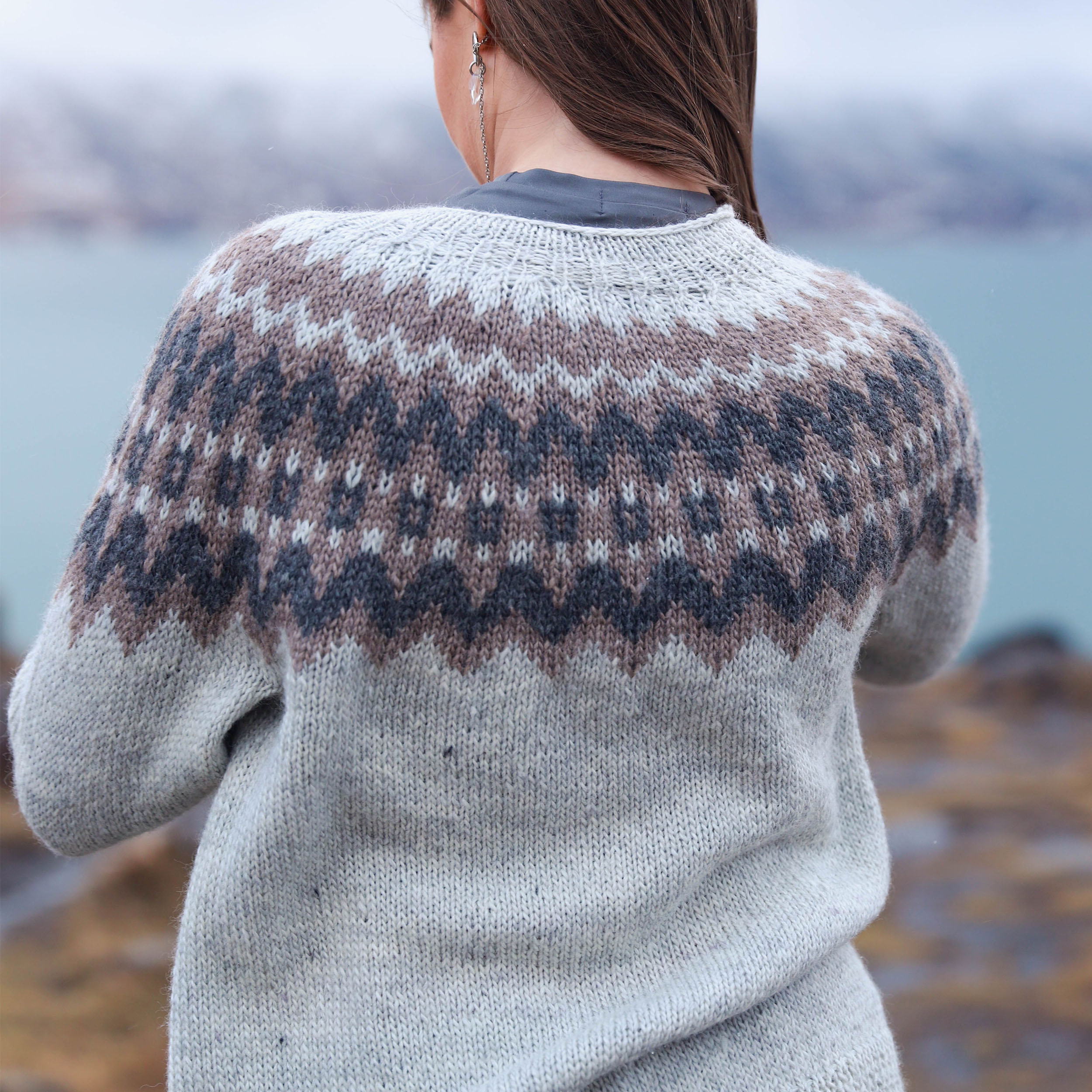 Teista buttoned sweater knitting pattern