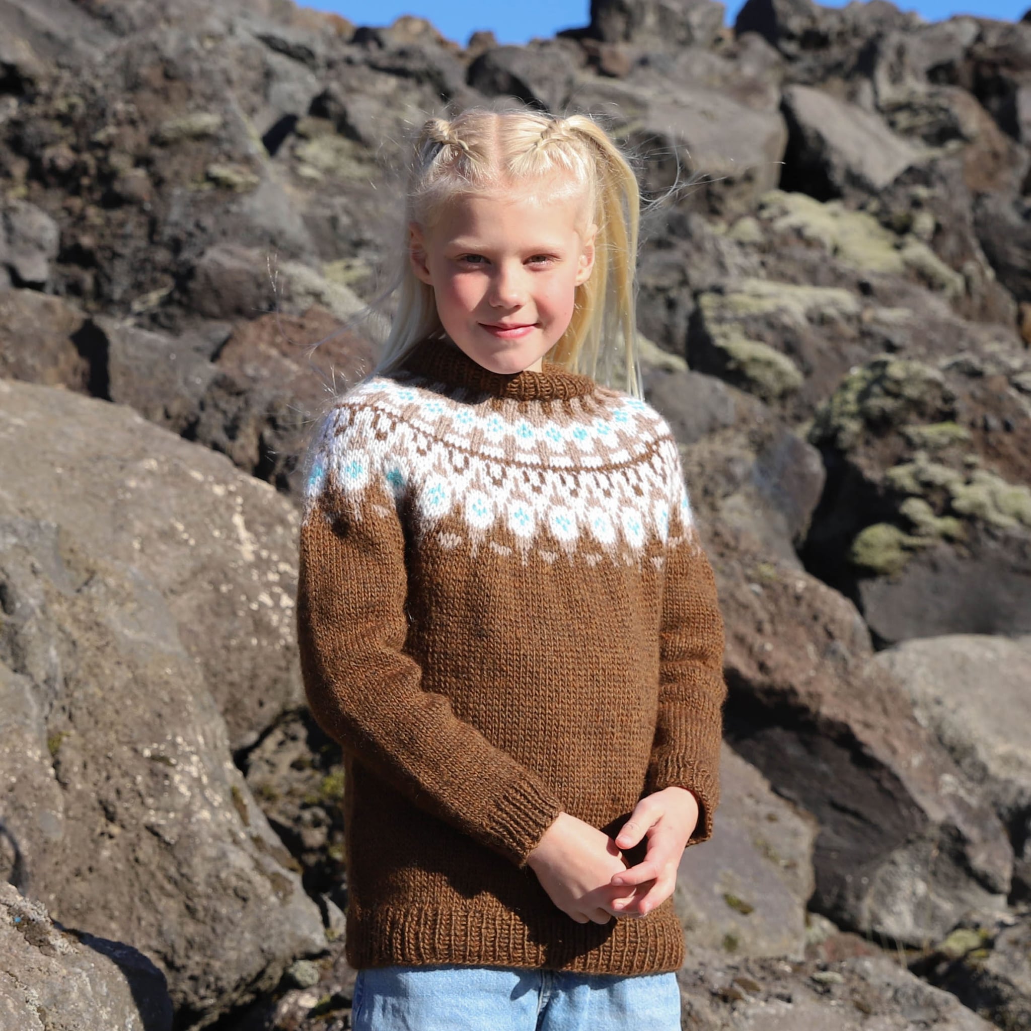 Heiða/Heiðar kids sweater knitting pattern
