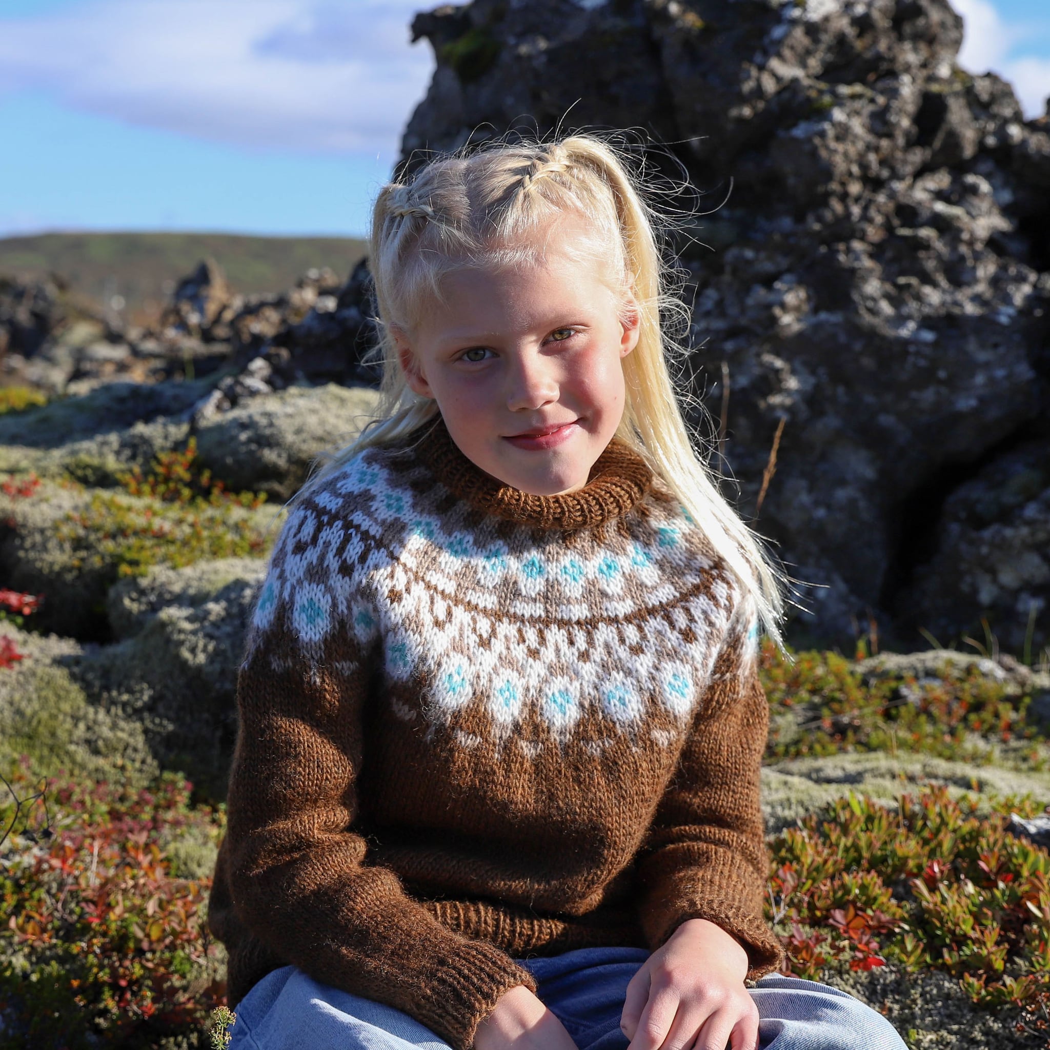 Heiða/Heiðar kids sweater knitting pattern