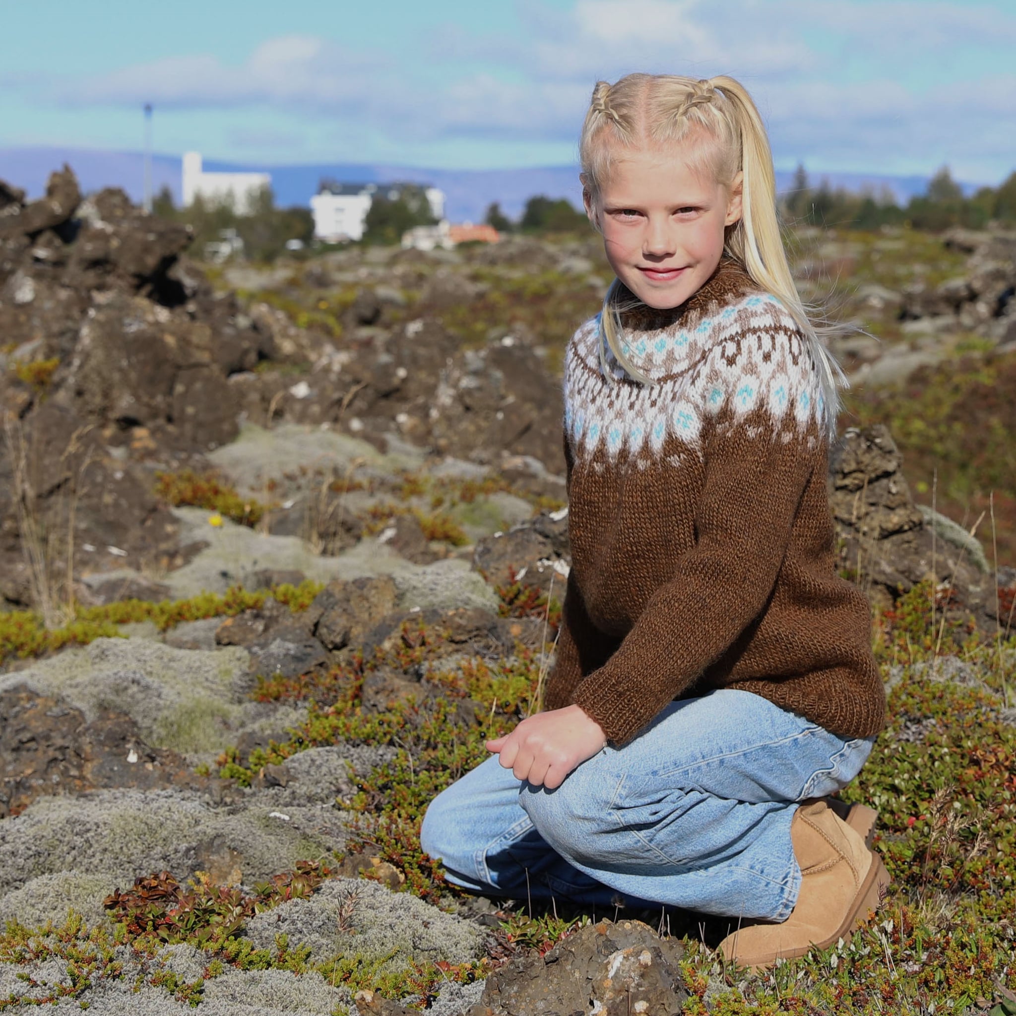 Heiða/Heiðar kids sweater knitting pattern