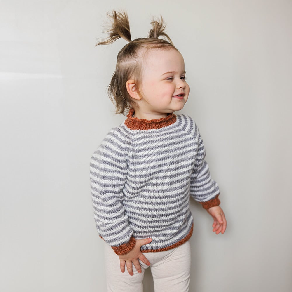 Ramba kids striped sweater knitting pattern
