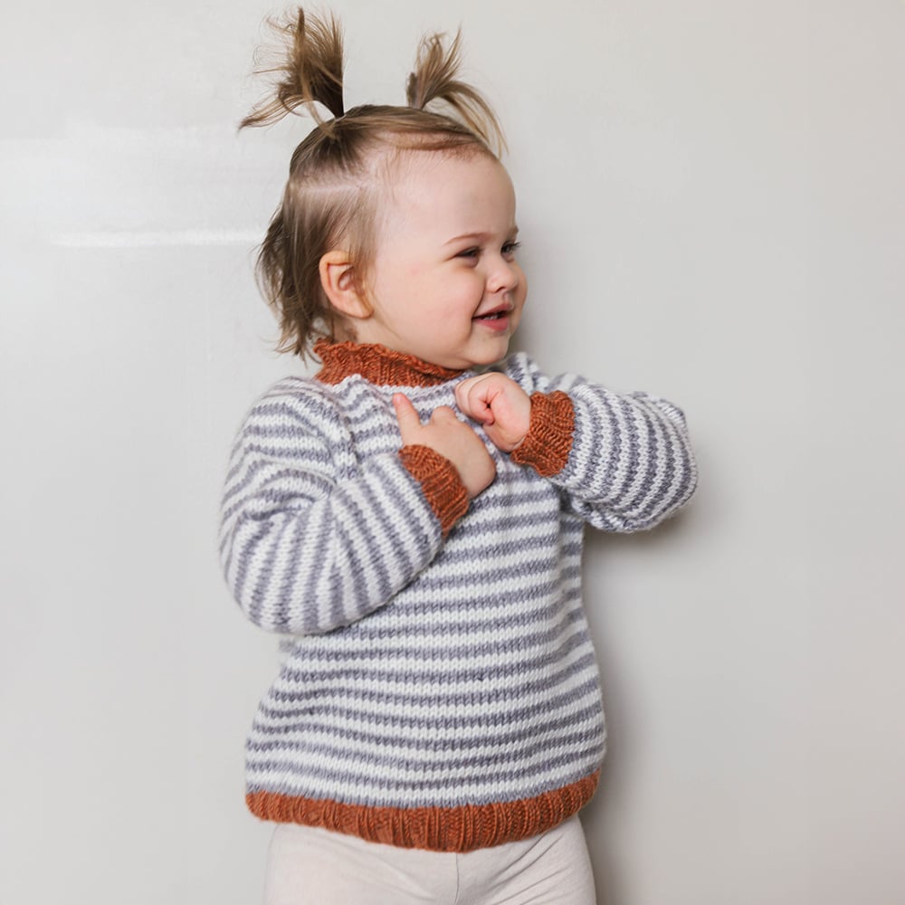 Ramba kids striped sweater knitting pattern