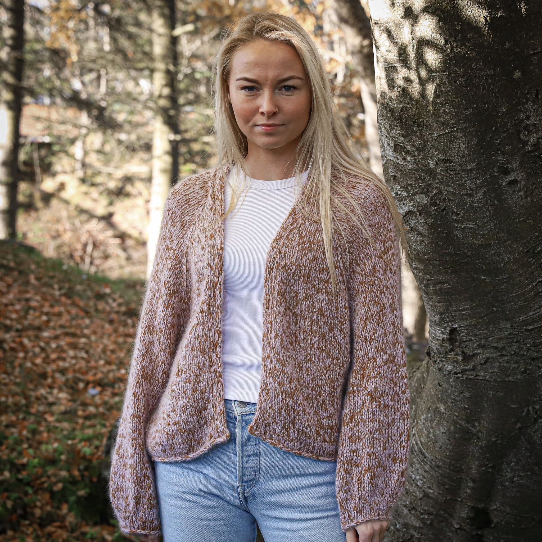 Golla open sweater knitting pattern