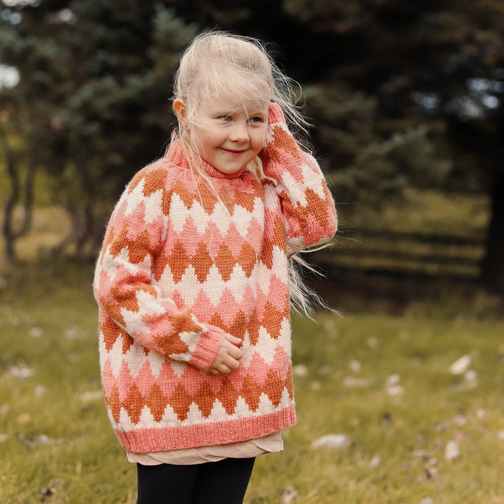 Tindur striped kids´ sweater knitting pattern