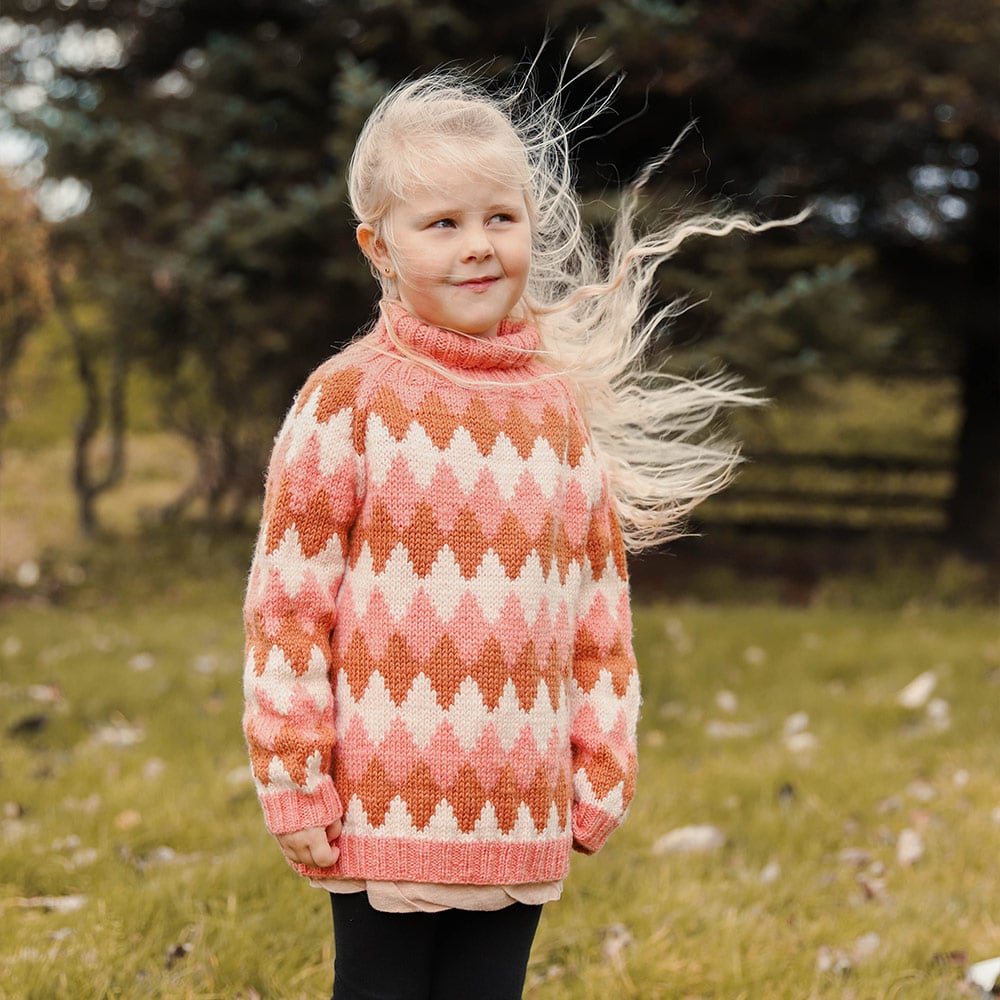 Tindur striped kids´ sweater knitting pattern