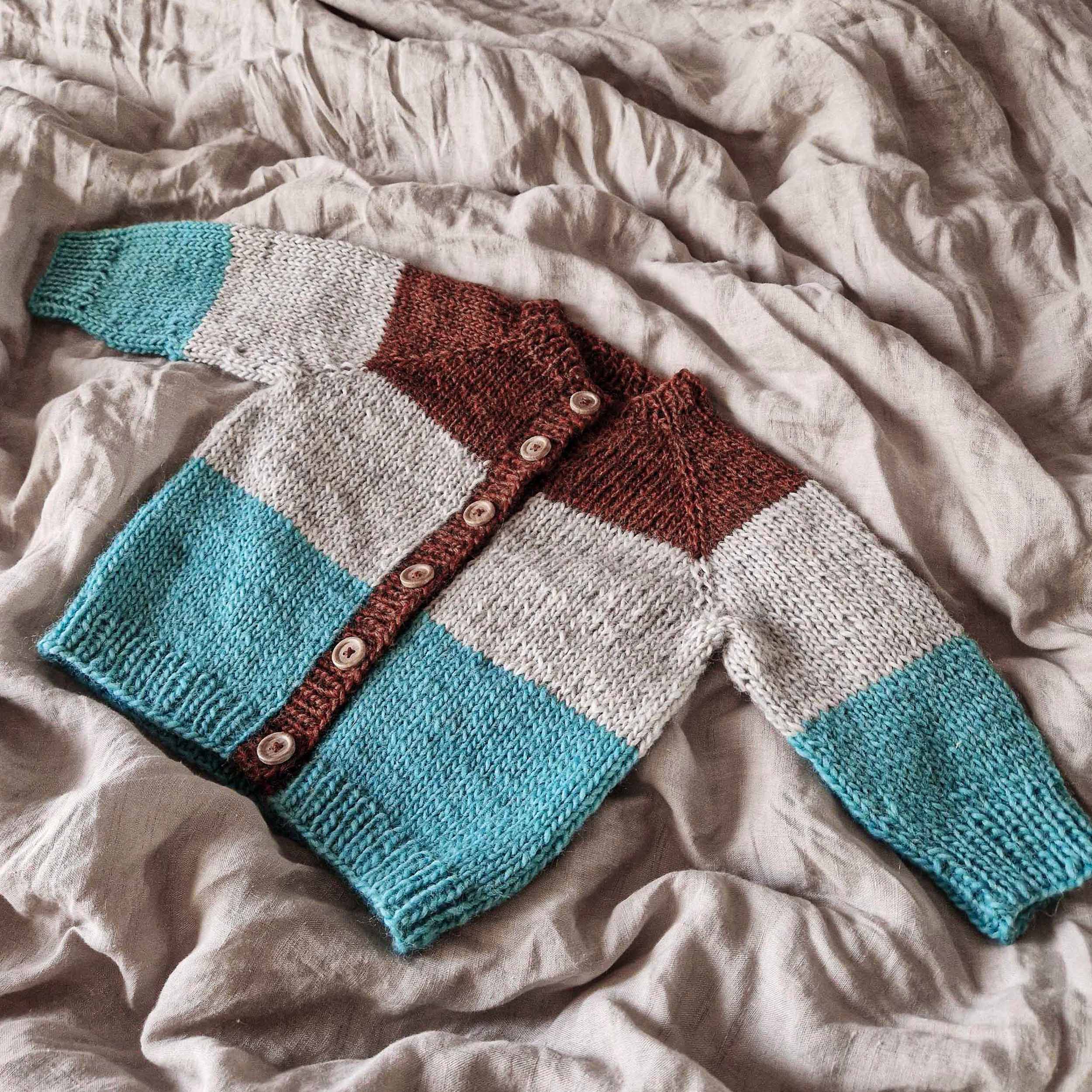 Kuldi open kids sweater knitting pattern