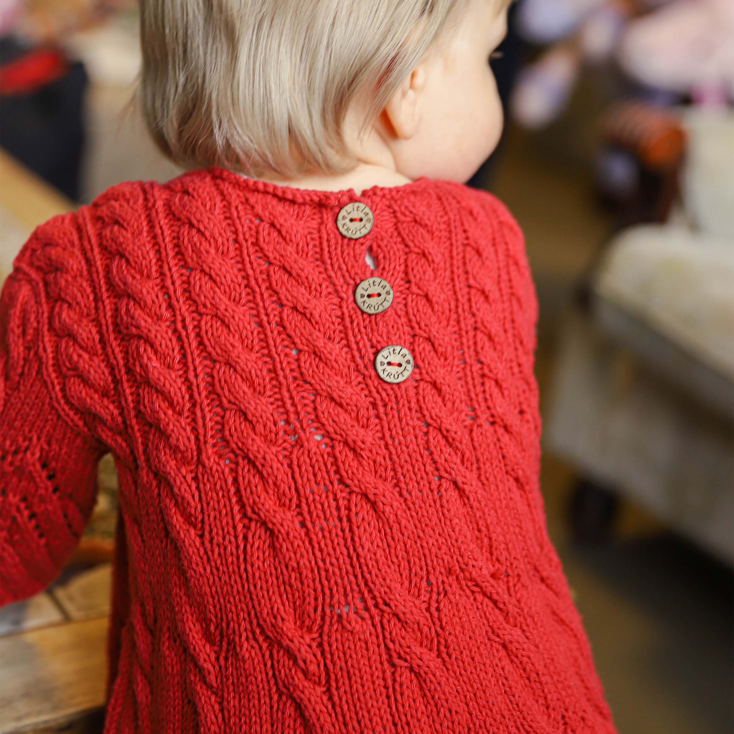 Karen shortsleeve kids dress knitting pattern