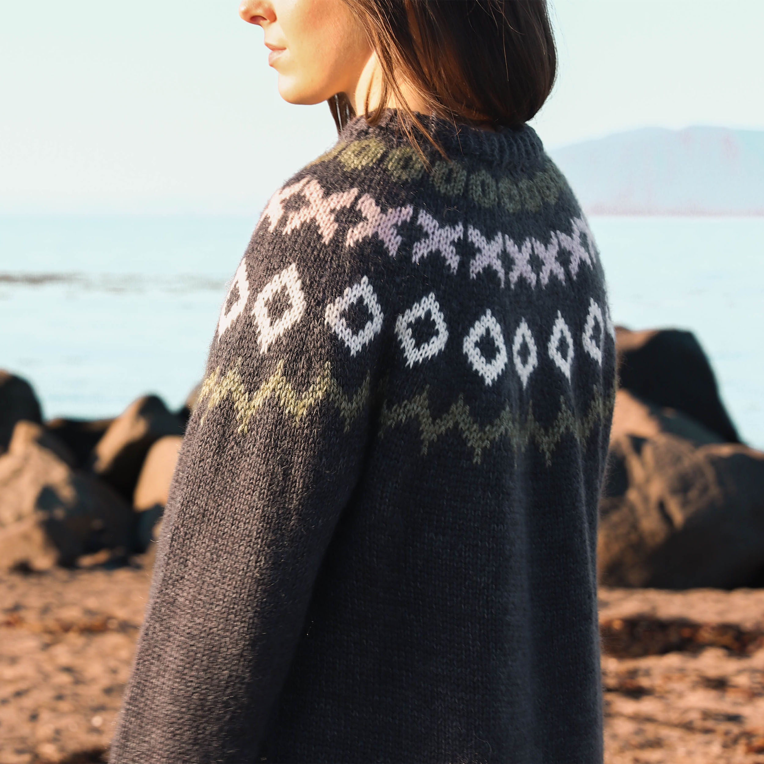 Moss oversized sweater knitting pattern
