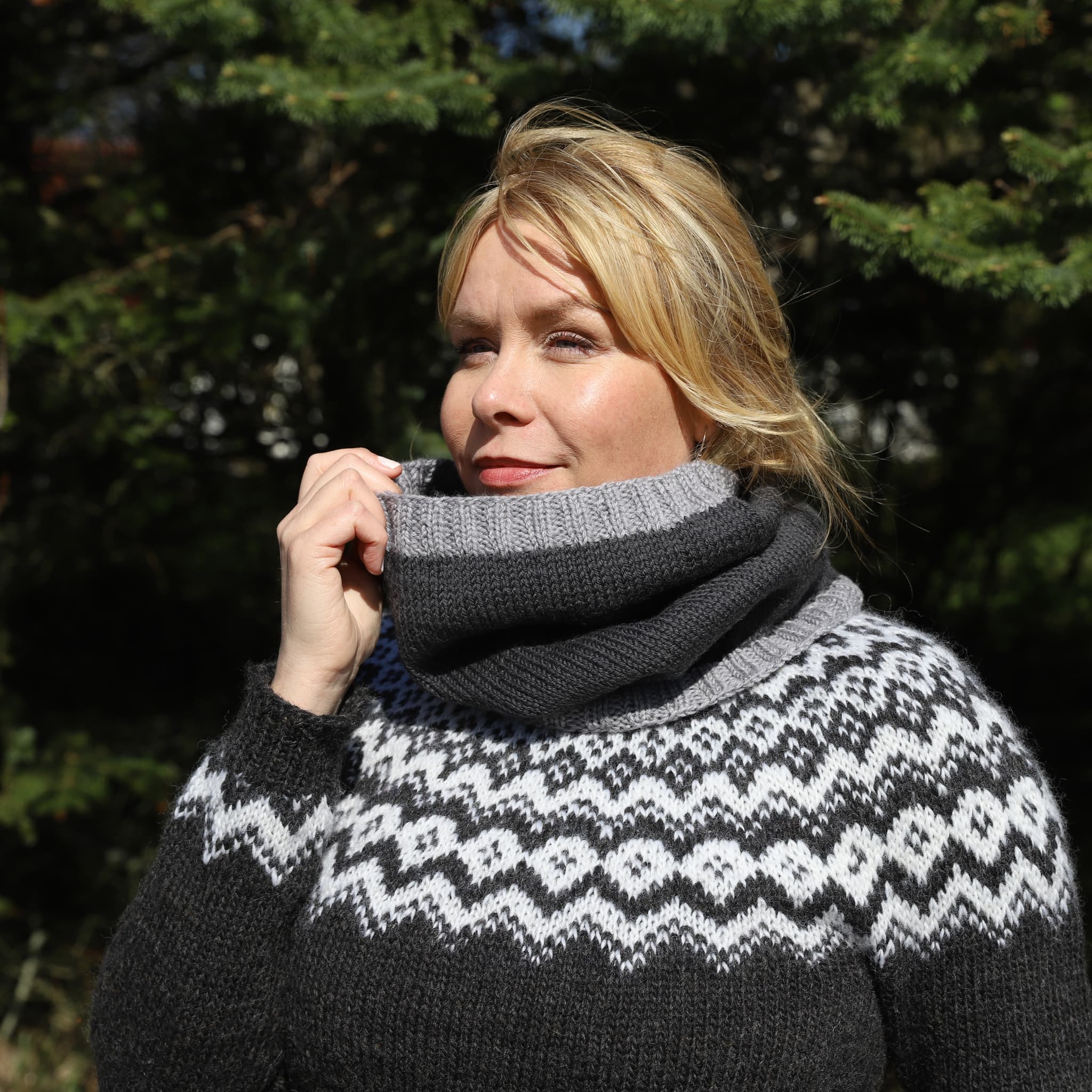 Einfaldur einfache Strickanleitung für einen Rundschal