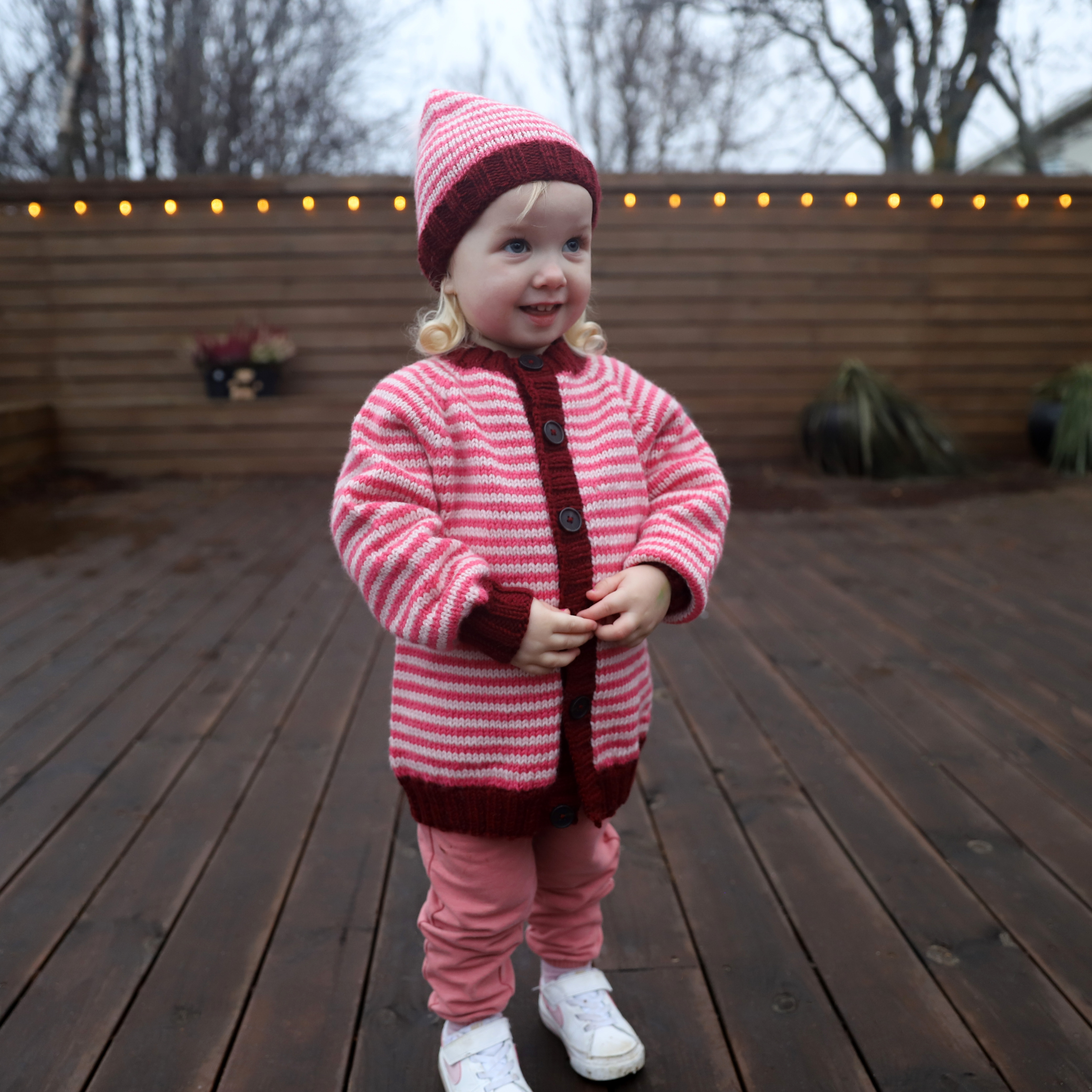 Ramba striped kids set knitting pattern