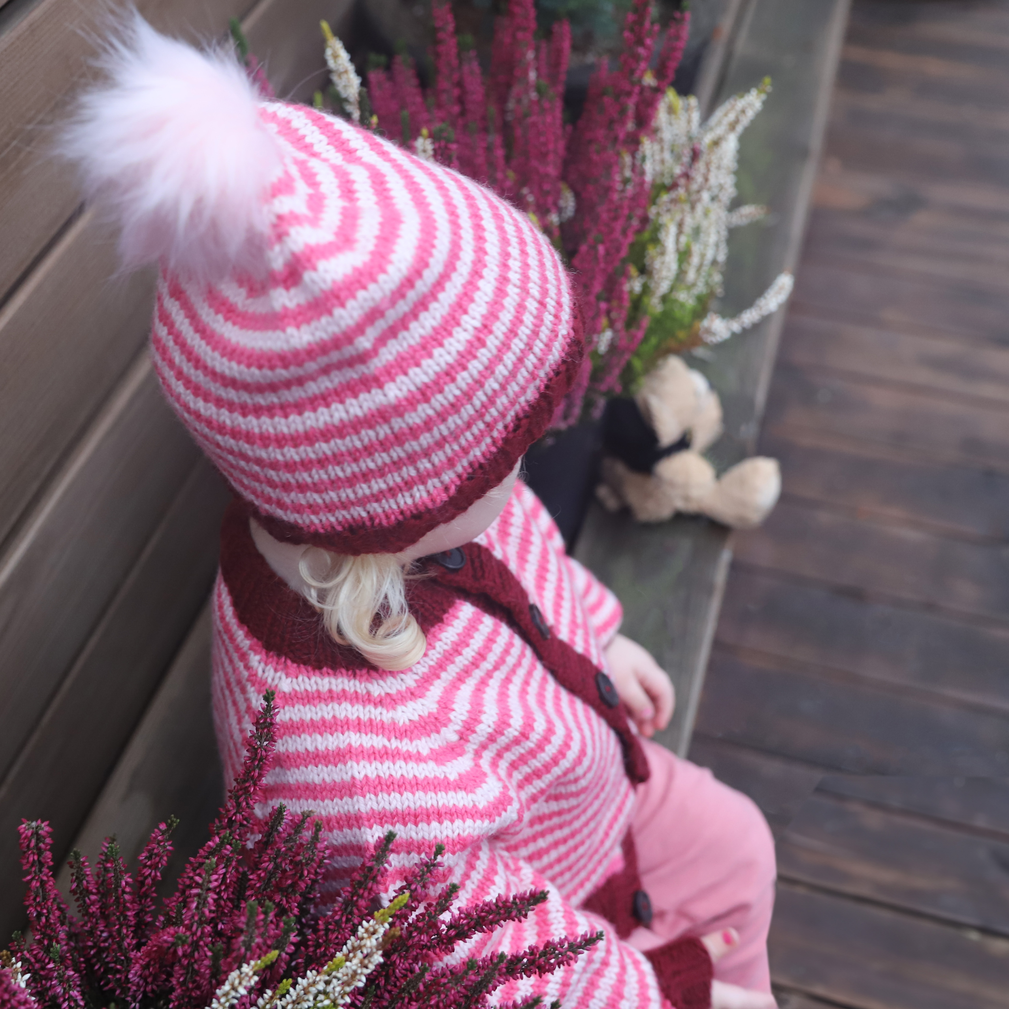 Ramba striped kids set knitting pattern