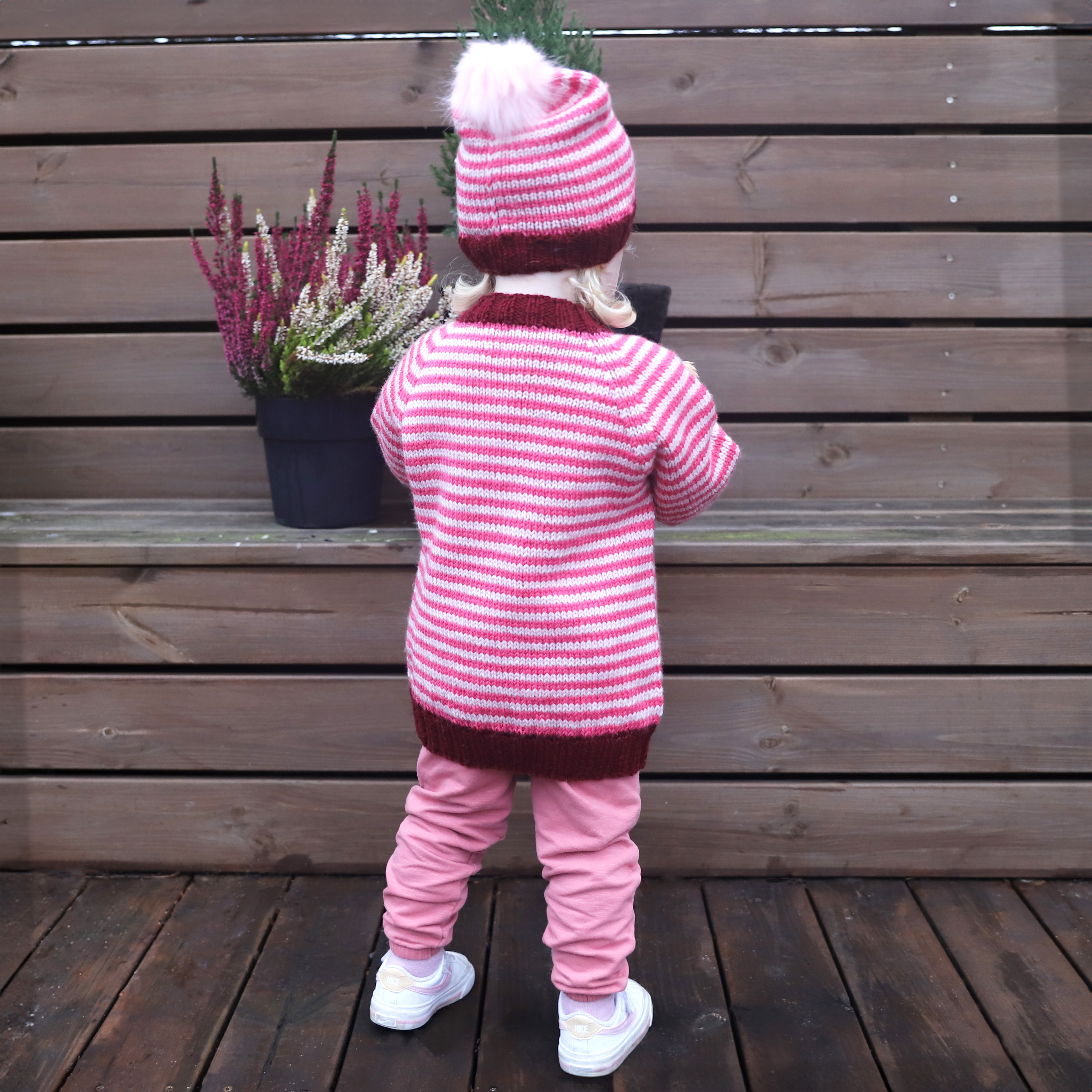 Ramba striped kids set knitting pattern