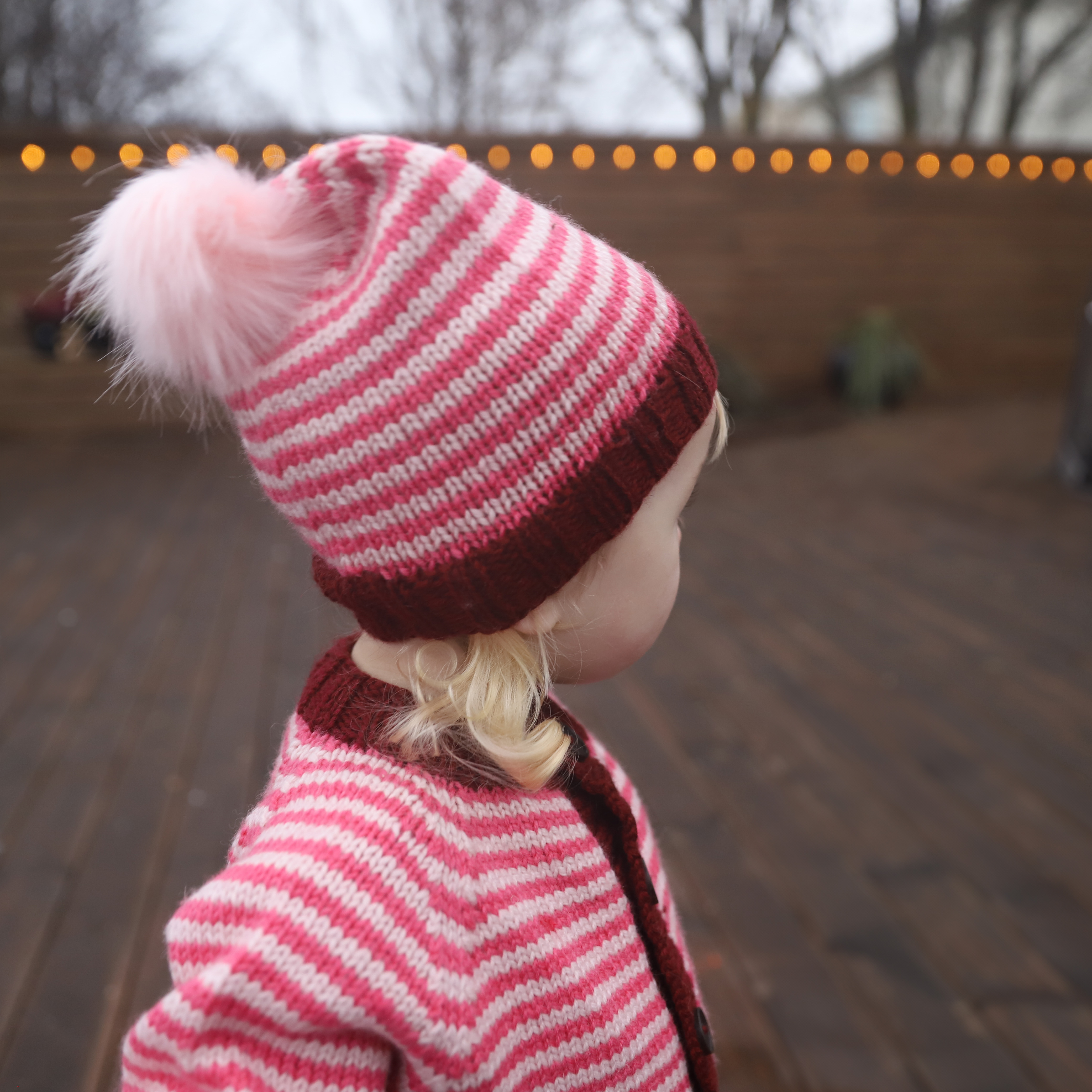 Ramba striped kids set knitting pattern