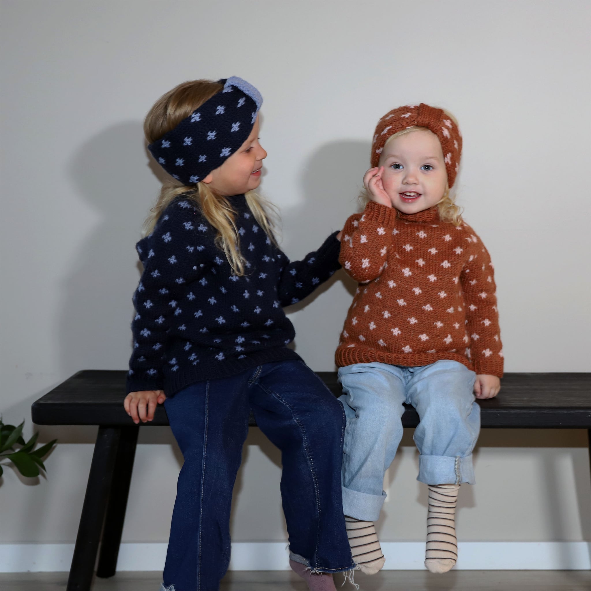 Lóla kids sweater and headband knitting pattern