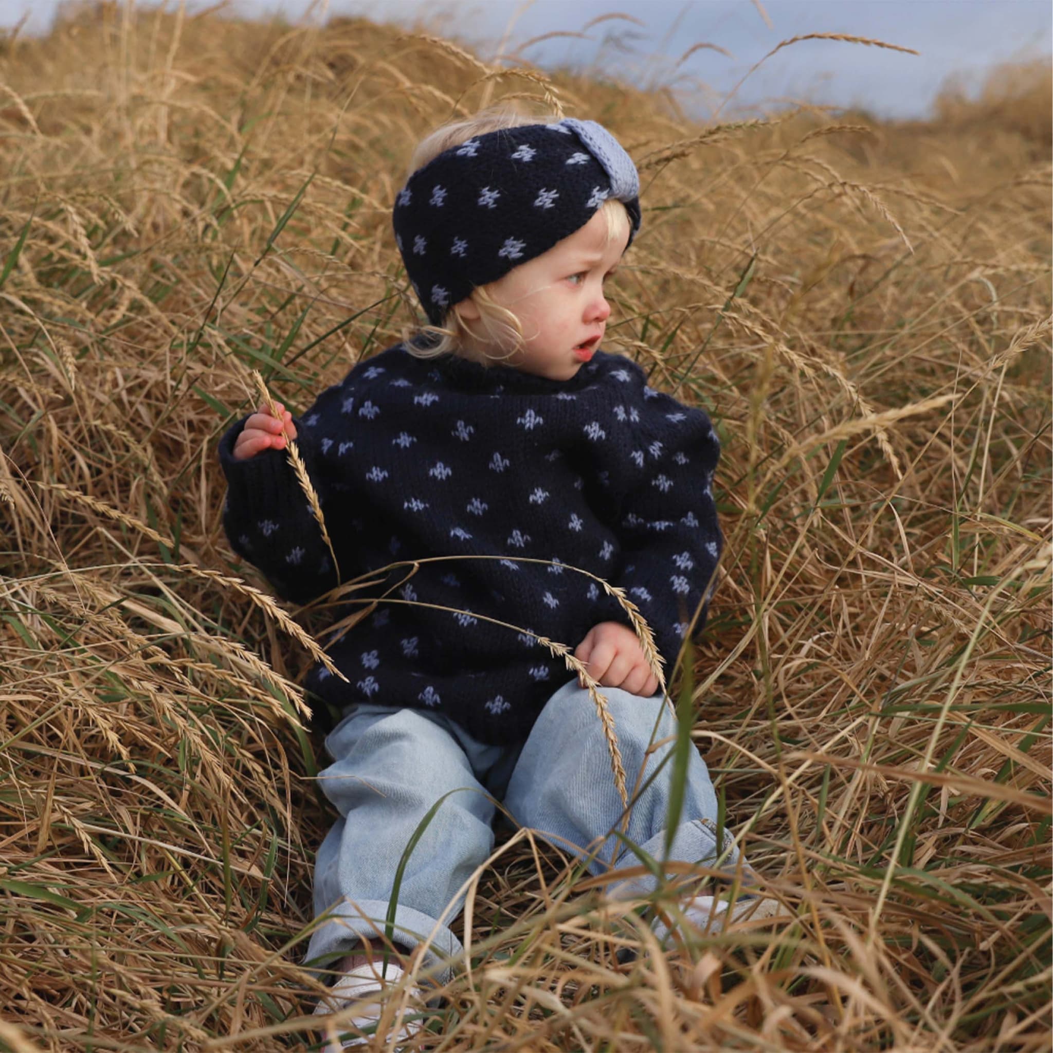 Lóla kids sweater and headband knitting pattern