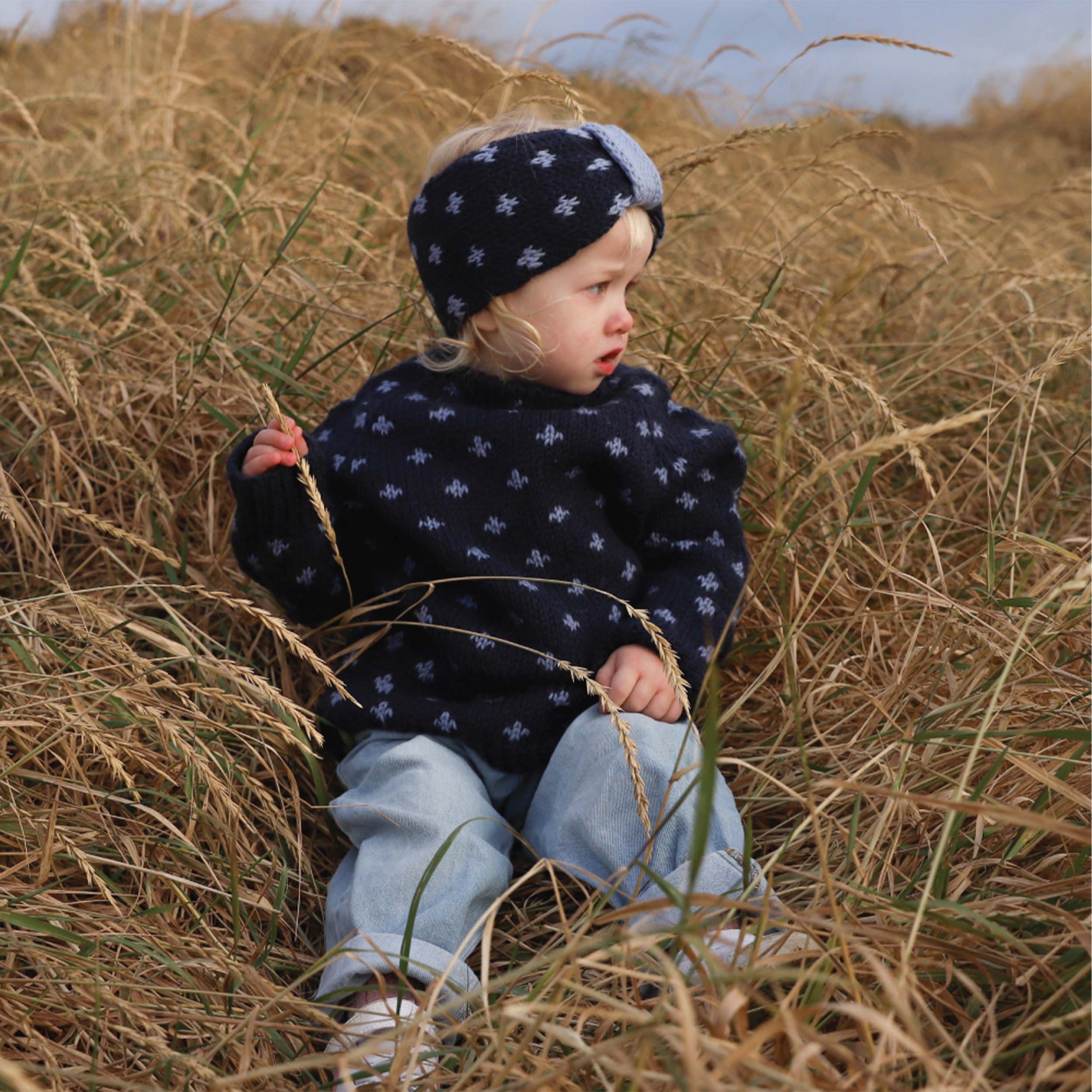 Lóla kids sweater and headband knitting pattern