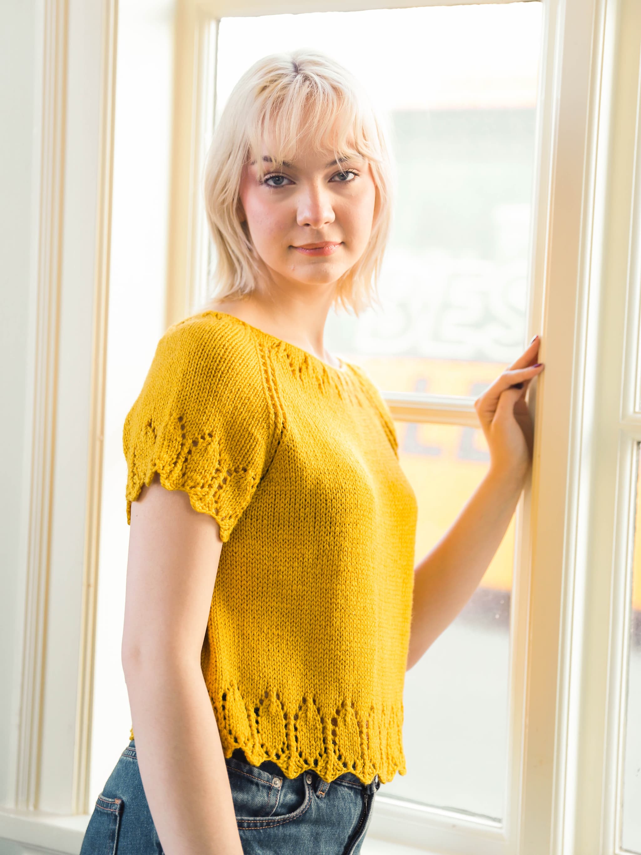 Sólbjört summer shirt knitting pattern