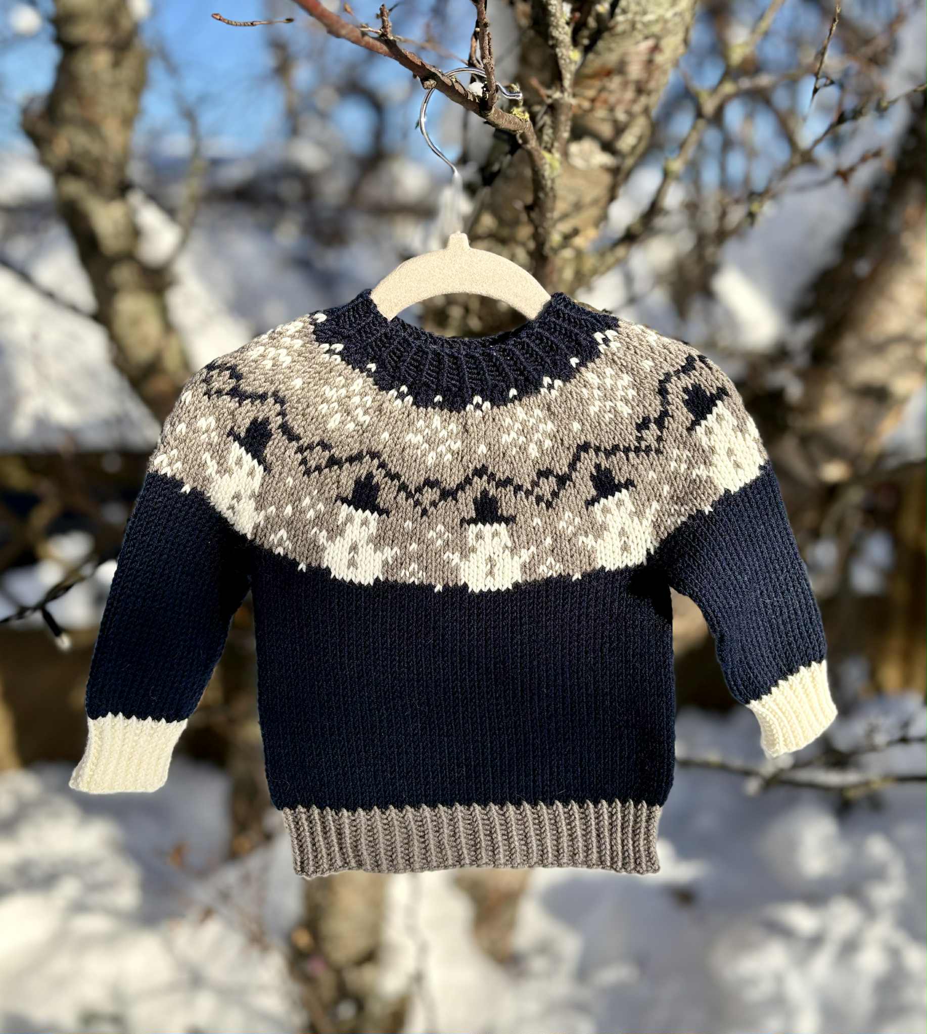 Vetrargleði barnapeysa prjónauppskrift