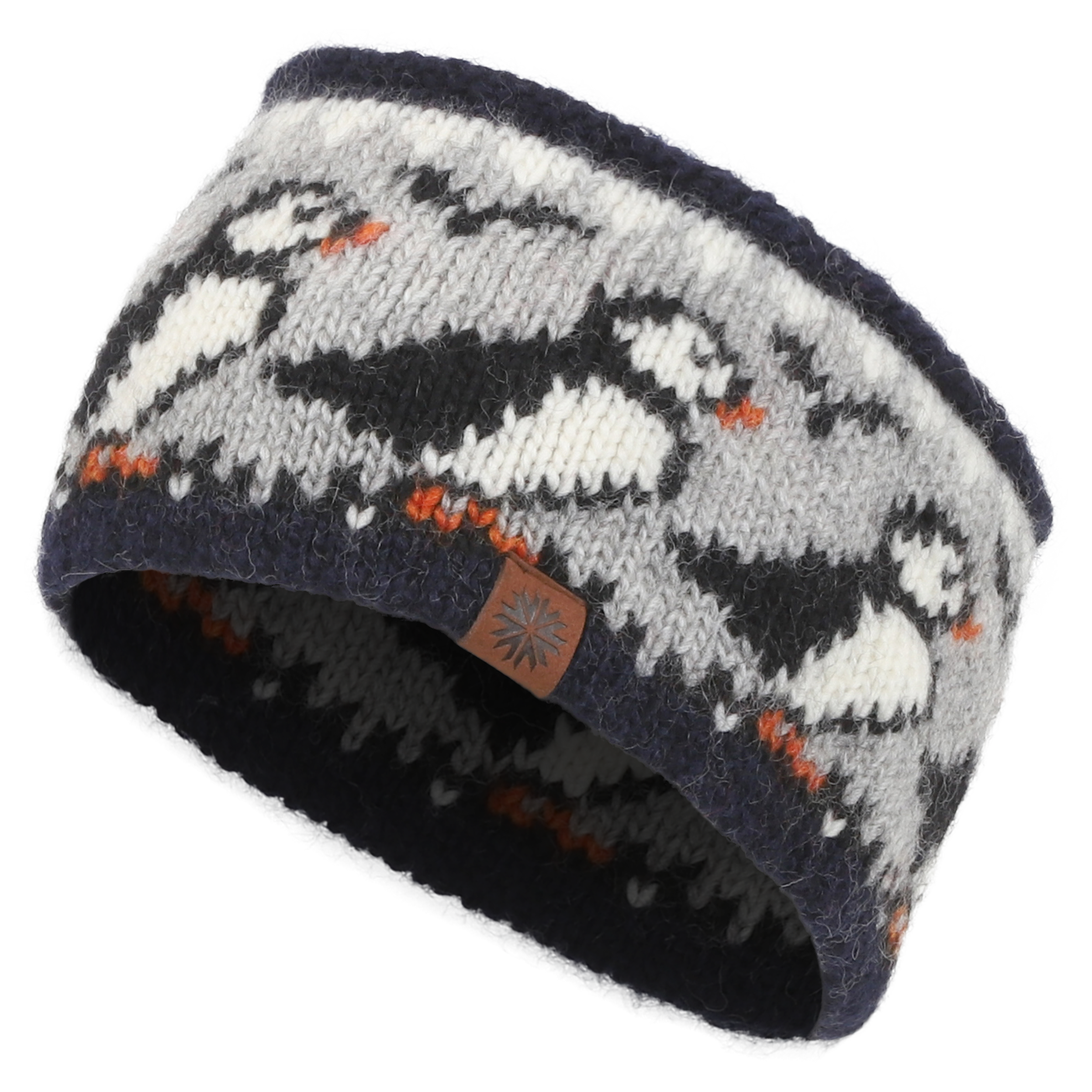 Lundi wool headband with puffin pattern