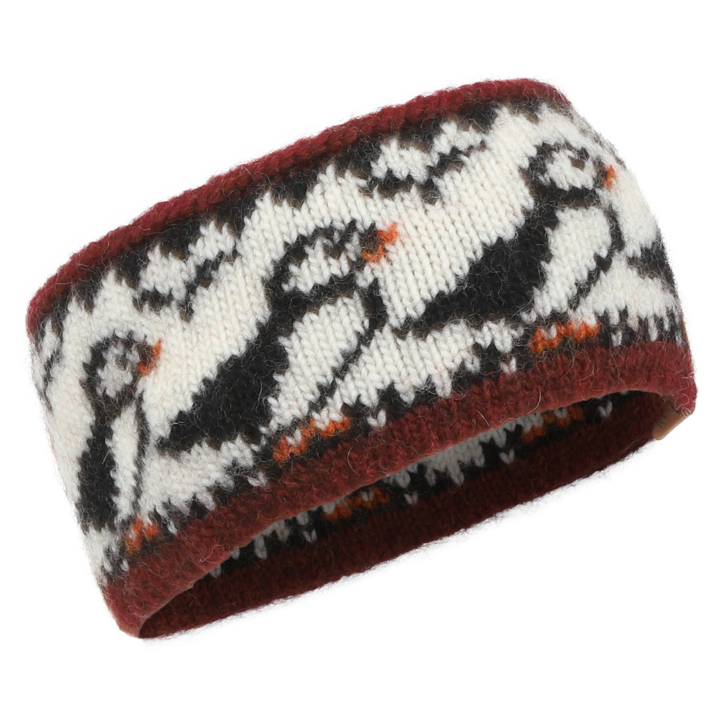 Lundi wool headband with puffin pattern