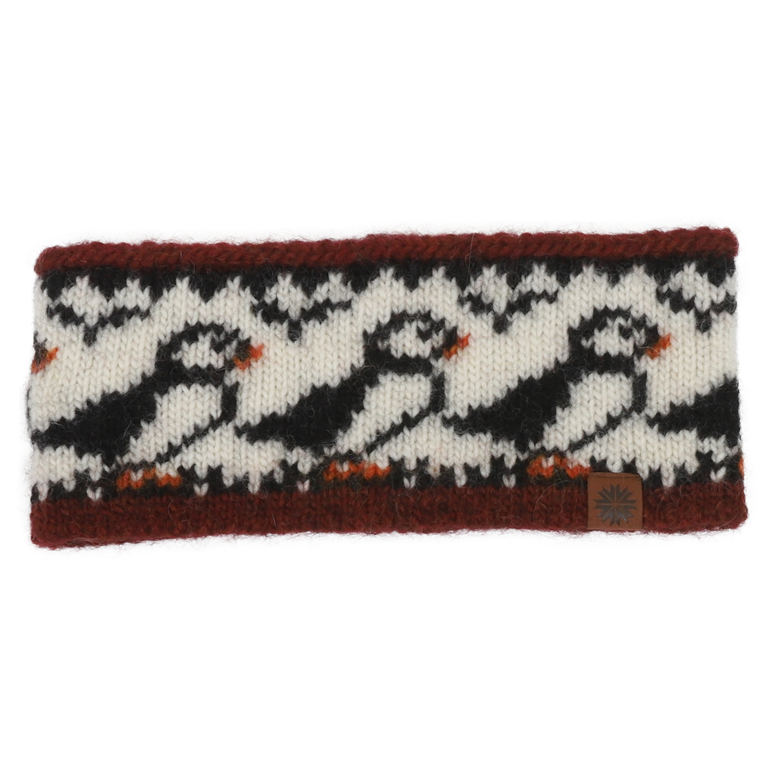 Lundi wool headband with puffin pattern