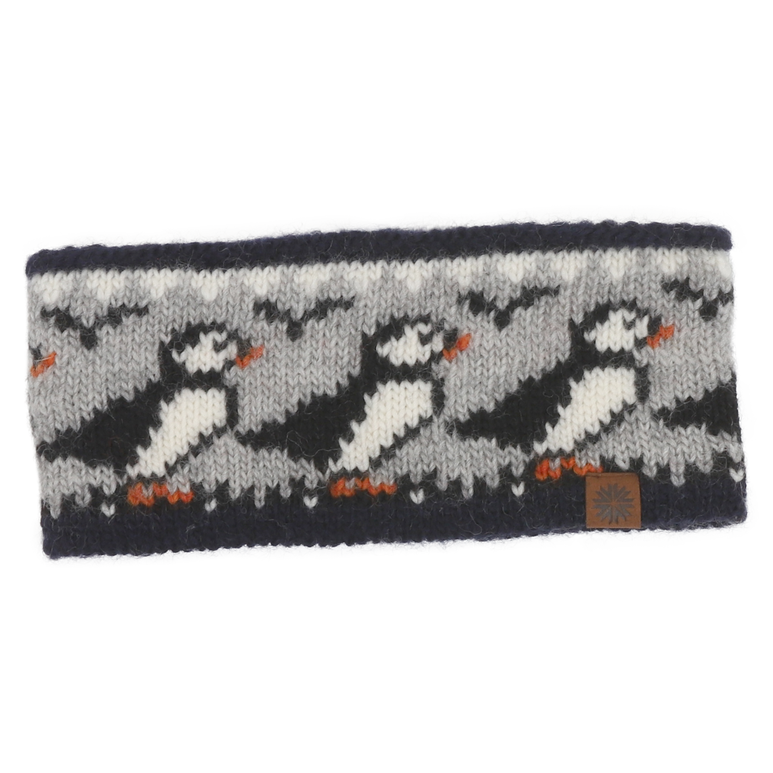 Lundi wool headband with puffin pattern