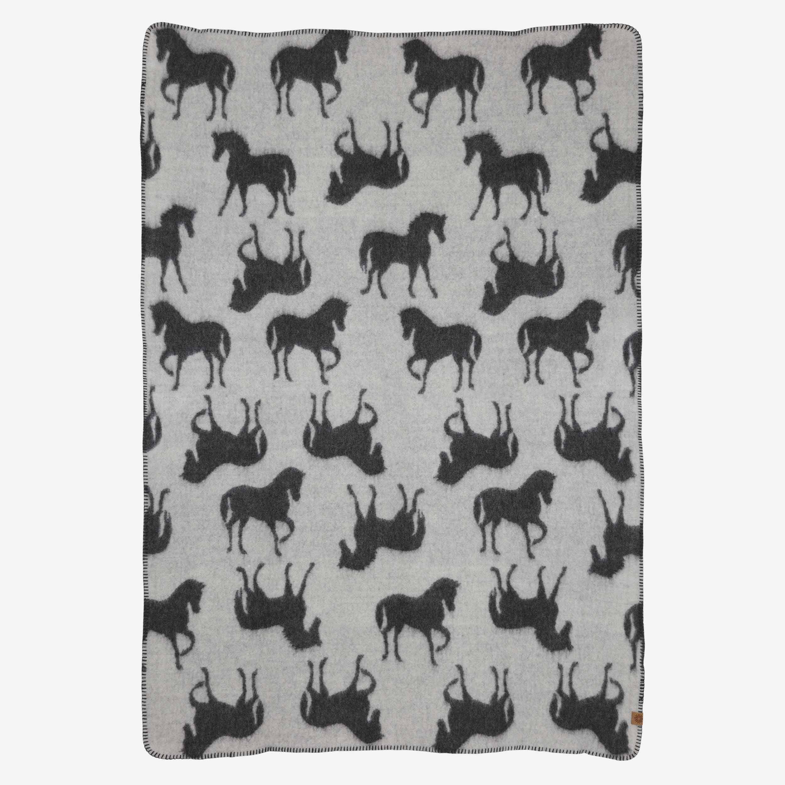 Logi 100% wool blanket with horse pattern