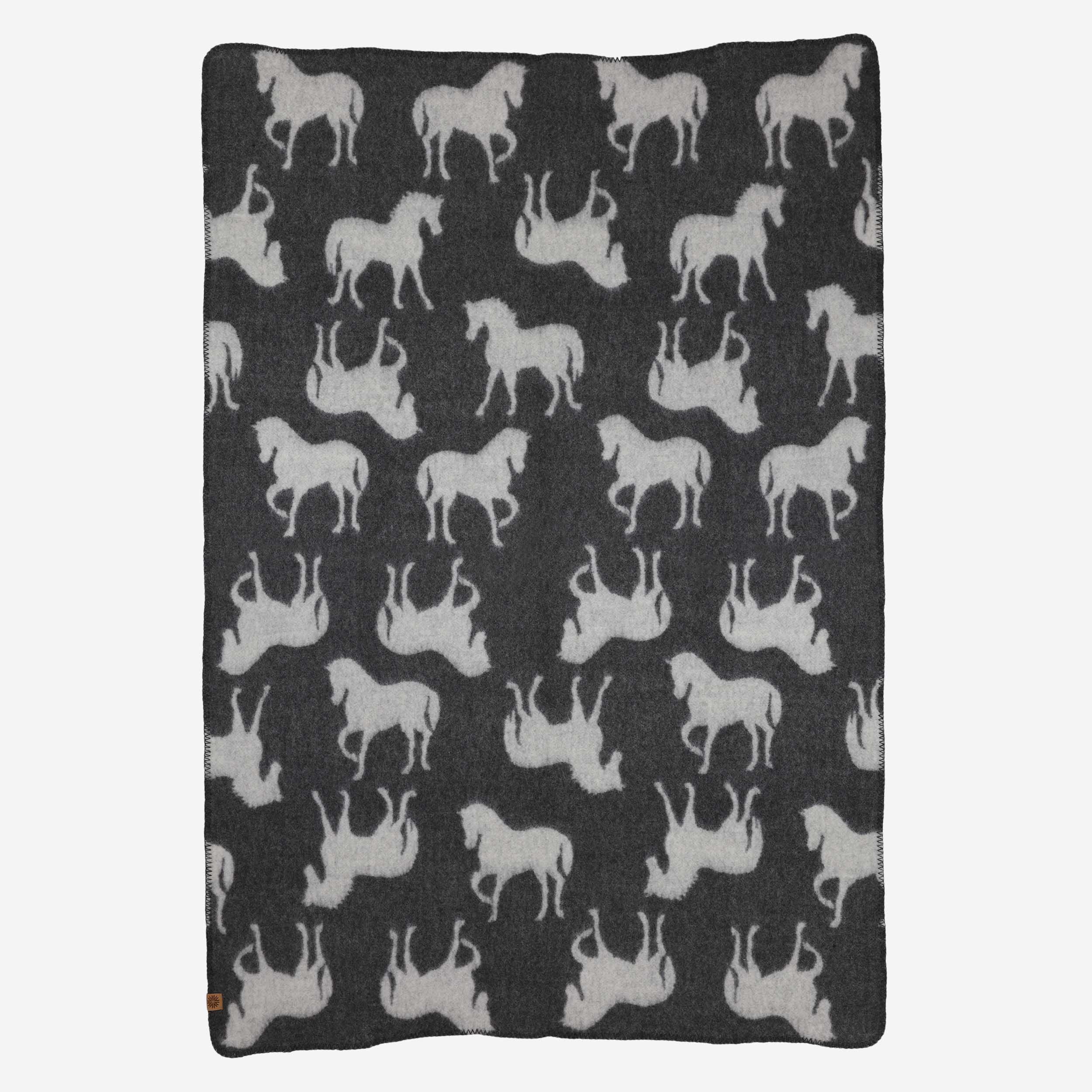 Logi 100% wool blanket with horse pattern