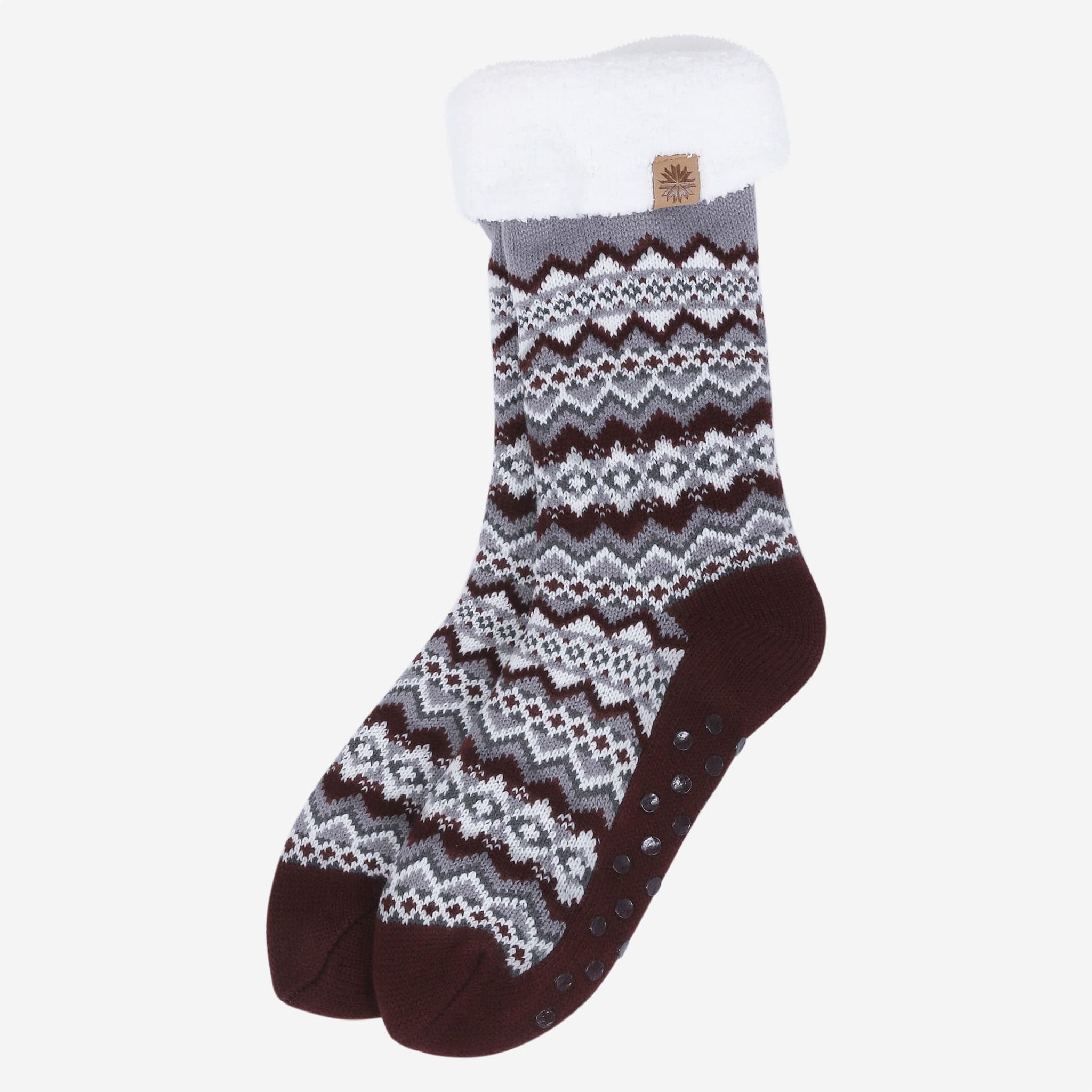 Selfell Nordic pattern fluffy slipper socks